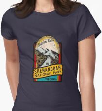 Shenandoah National Park Skyline Drive Vintage Travel Decal Women's Fitted T-Shirt