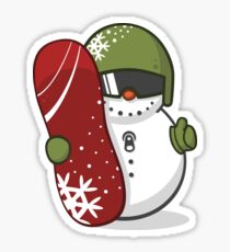 Cute Disguised Snowmen with Snowboard Sticker