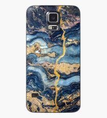 Gold Blu Marmor Hülle & Skin für Samsung Galaxy