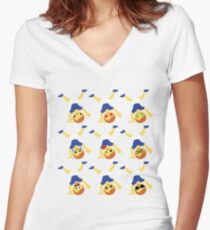 Gymnast Boy Emoji Women's Fitted V-Neck T-Shirt