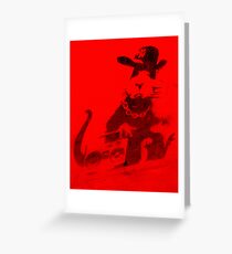 Banksy Gangsta Rat - Red Greeting Card