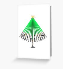 LightSaber Christmas Tree Greeting Card
