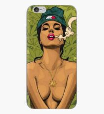 woman smoke weed iPhone Case