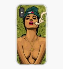 woman smoke weed iPhone Case