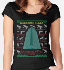 Nakatomi Plaza - Funny Ugly Christmas Sweater Women's Fitted Scoop T-Shirt