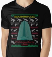 Nakatomi Plaza - Funny Ugly Christmas Sweater Men's V-Neck T-Shirt