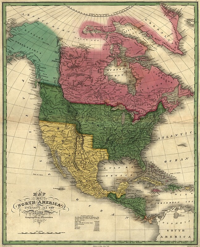 1826 - Map of North America