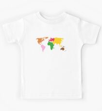 Montessori World Map Kids T-Shirt