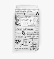 The Quotes of the Legend of Zelda - Black Duvet Cover