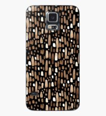 White brown watercolor strokes on a black background Case/Skin for Samsung Galaxy