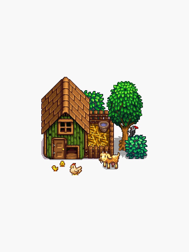  Stardew Valley - Chicken Coop Sticker by ParchedChair 