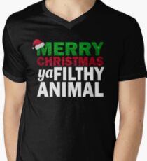 MERRY CHRISTMAS YA FILTHY ANIMAL T-SHIRT Men's V-Neck T-Shirt