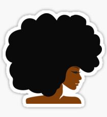 Pegatina Big Curly Afro Natural Hair Black Woman