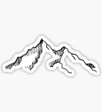 Ski and Hiking Mountain Sketch Sticker