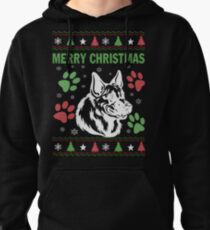 Merry german shepherd Ugly Christmas Sweater Funny Tshirt Pullover Hoodie