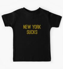 New York Sucks (Gold Text) Kids Tee