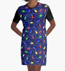Christmas Lights Christmas Print Graphic T-Shirt Dress