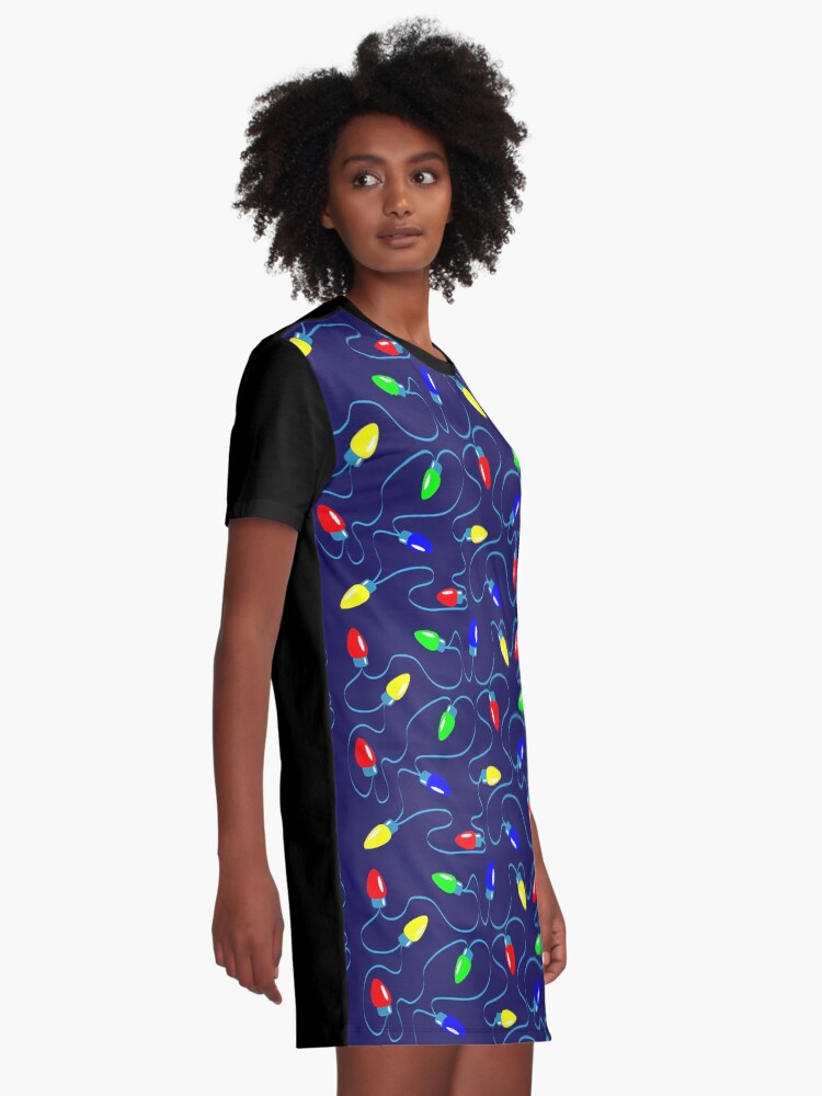 Alternate view of Christmas Lights Christmas Print Graphic T-Shirt Dress
