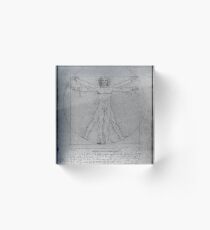 Leonardo da Vinci Study of Vitruvian Man Life Study of Perfect Proportionality Acrylic Block