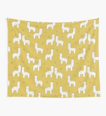 Alpaca - Mustard by Andrea Lauren Wall Tapestry