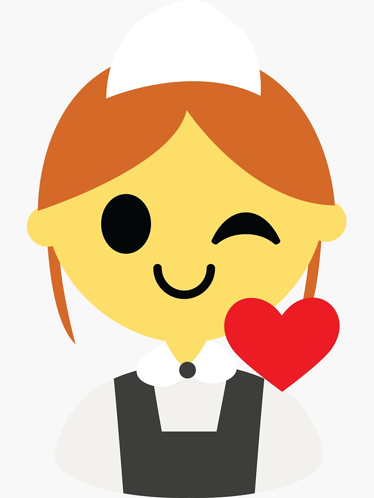 "Waitress Maid Emoji " Stickers by HippoEmo Redbubble