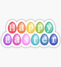 Happy Easter with colorful eggs Sticker
