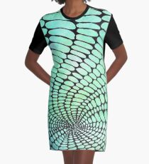Oval Illusion Opt Art Graphic T-Shirt Dress