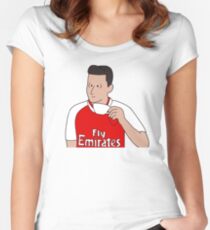 Ozil drinking Tea Women's Fitted Scoop T-Shirt