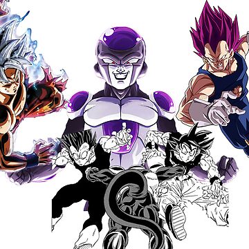 ➲ Arte digital: Goku, Vegeta, Freeza e Goku Black