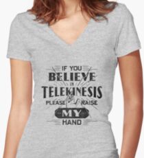 Telekinesis - Geek, nerd shirt - Peter Parker Shirt, Spiderman Homecoming Shirt Women's Fitted V-Neck T-Shirt
