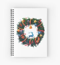 Christmas Wreath with a Deer Spiral Notebook