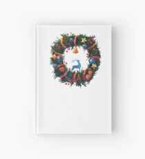 Christmas Wreath with a Deer Hardcover Journal