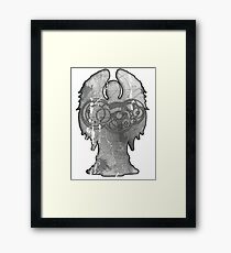 Weeping Angel Design with Circular Gallifreyan Framed Print