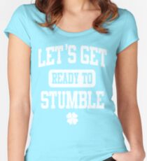 Funny St. Patrick's Day Womens American Apparel Shirt - Let's Get Ready To Stumble Women's Fitted Scoop T-Shirt