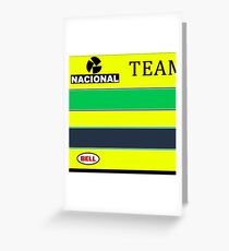 Ayrton Senna Team Lotus era helmet. Greeting Card