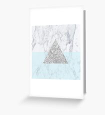 Marble Triangle Blue Greeting Card