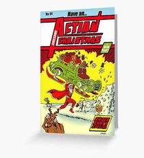 Have an Action Christmas! Super Santa Christmas Card Greeting Card