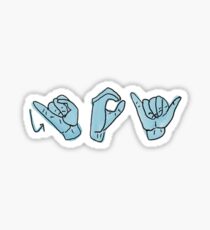 Joy ASL in blue Sticker