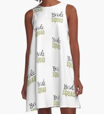 Bride Squad T-Shirt Engagement Humor Wedding Day Tee A-Line Dress