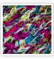 psychedelic rotten sketching texture abstract background in pink blue yellow Sticker