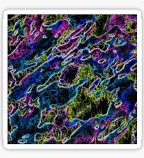 psychedelic rotten sketching texture abstract background in blue yellow pink Sticker