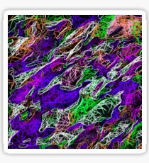 psychedelic rotten sketching texture abstract background in purple blue green Sticker