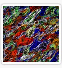 psychedelic rotten sketching texture abstract background in red blue green Sticker