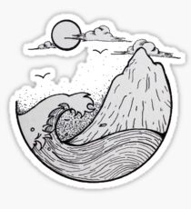 mountain and ocean Sticker