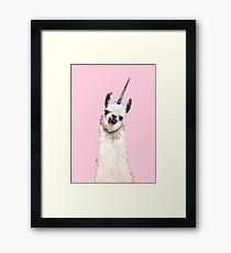 Unicorn Llama Framed Print