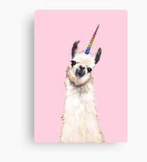Einhorn Lama Leinwanddruck