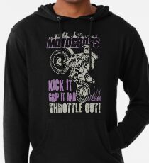 Dirt Bike Throttle Out Womens Lightweight Hoodie
