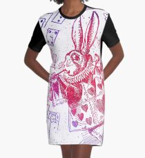 Weiße Kaninchen Alice T-Shirt Kleid