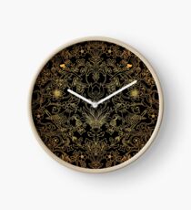 Dark Golden Magic Forest Clock