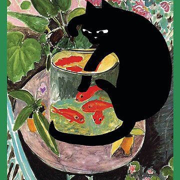 Artwork thumbnail, matisse&#39;s goldfish and a cat by mfarmand